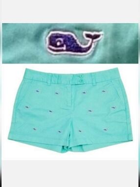 Vineyard Vines 3.5" Whale Print Dayboat Short in Crystal Blue Sz 2